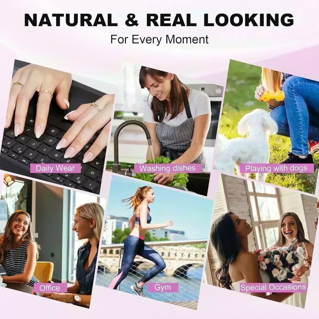 Black Almond Nails - Press on Nails