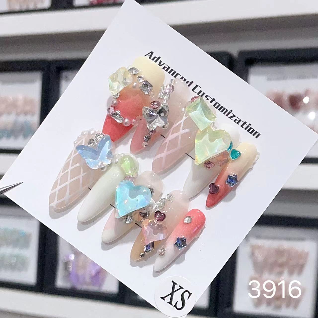 0962- Handmade press on nails fake nails removable